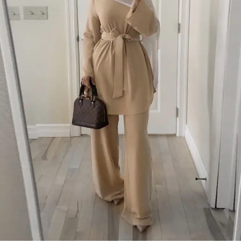 3 piece beige set modest